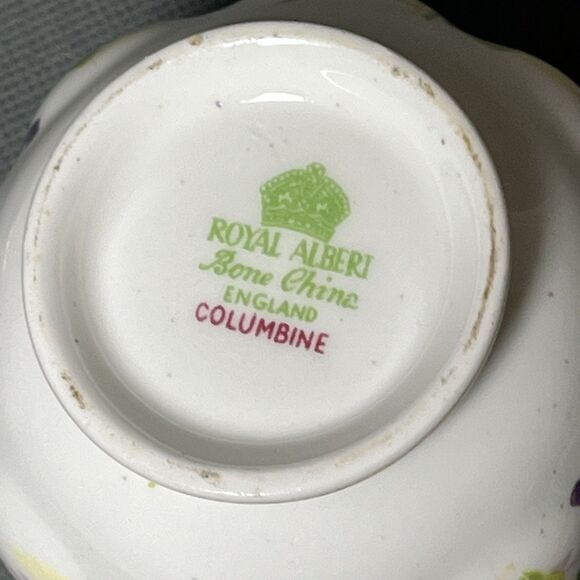 Royal Albert Bone china Teacup & Saucer Columbine Flower Made In England Tea Cup - Picture 11 of 11